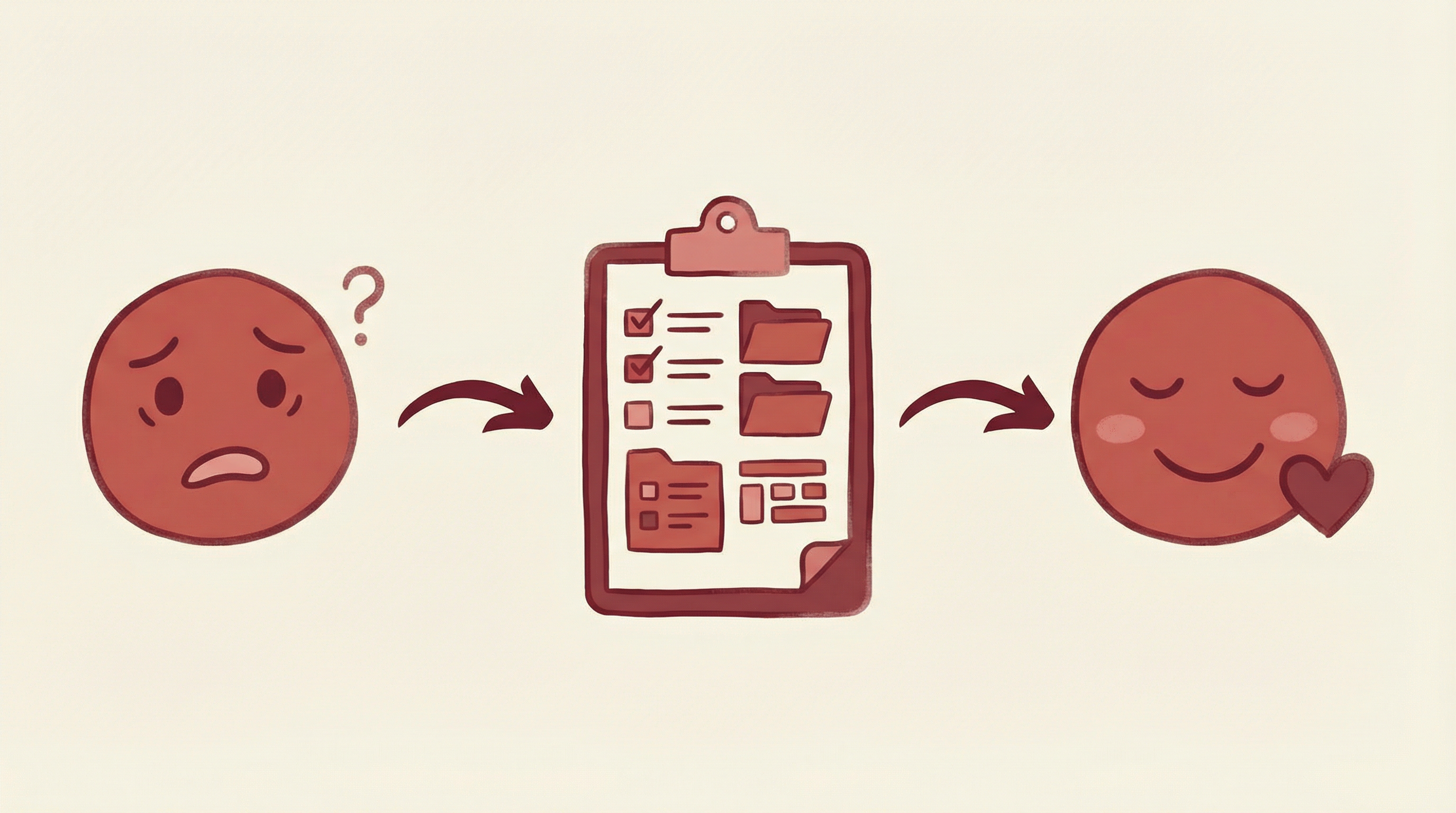 不安から安心への流れ